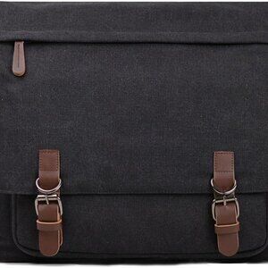 Canvas Messenger Bag for Men Women,Travel Satchel Shoulder bag 15.6 Inch Laptop